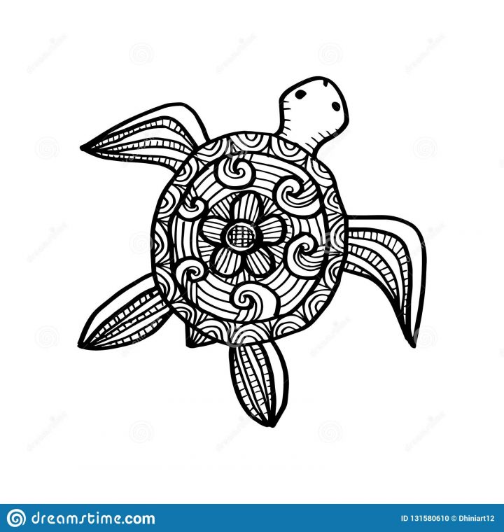 Tortue Décorative De Dessin Illustration De Vecteur à Dessiner Une Tortue