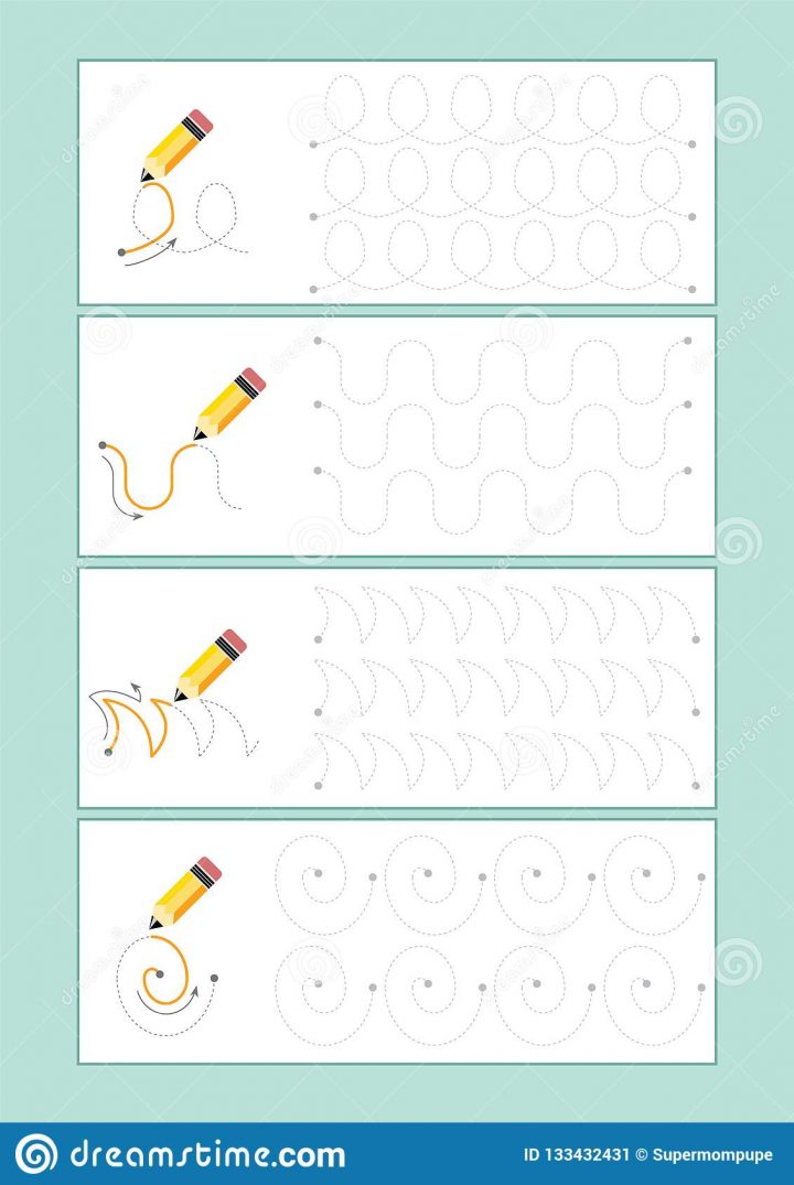 Tracing Lines Vector For Preschool Or Kindergarten And à Mot Pour Enfant