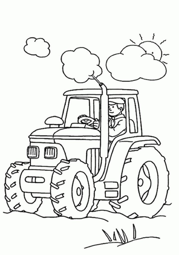 Tractor Colouring Page | Coloriage, Coloriage Tracteur serapportantà Tracteur À Colorier