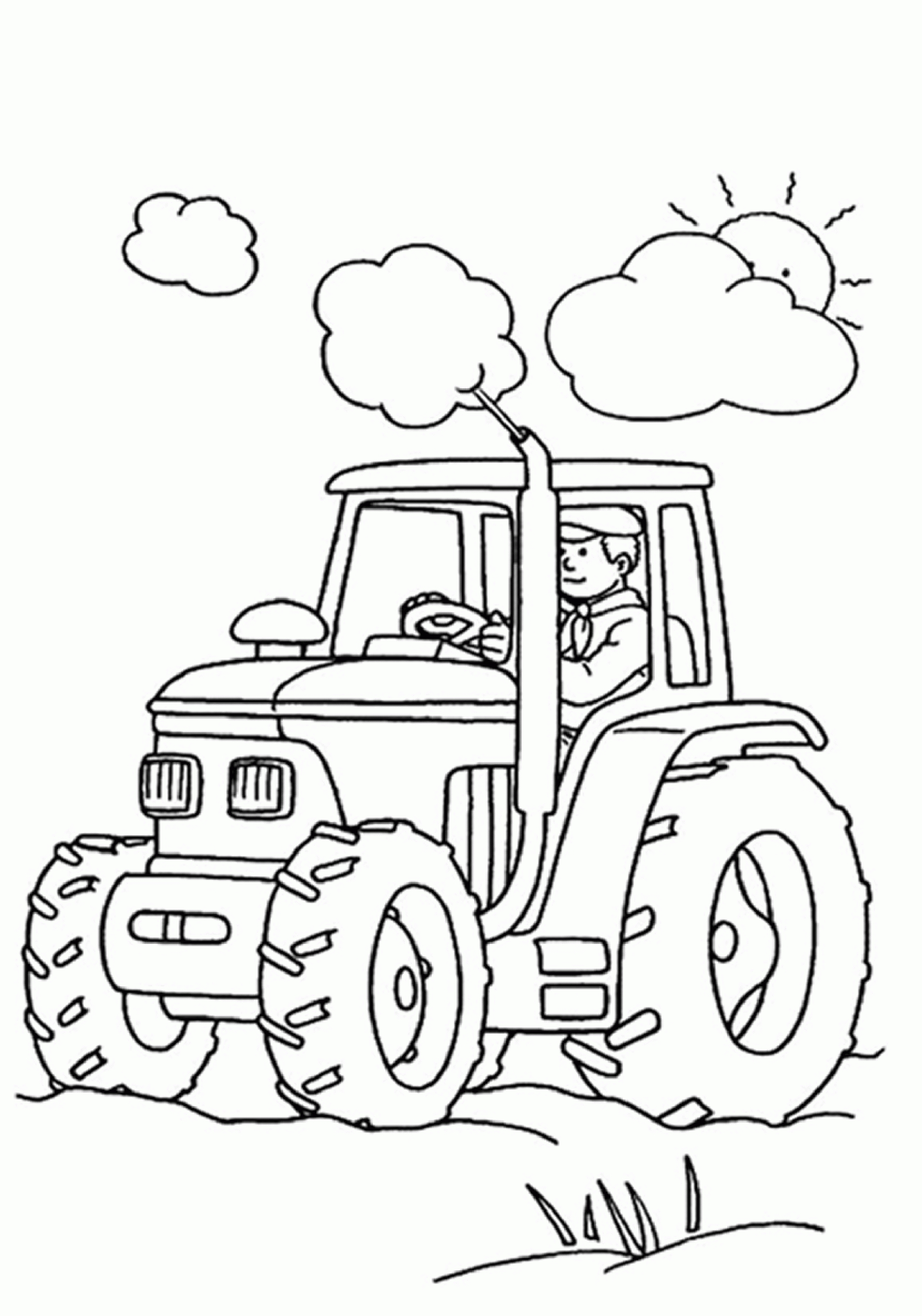 Tractor Colouring Page | Coloriage, Coloriage Tracteur serapportantà Tracteur À Colorier