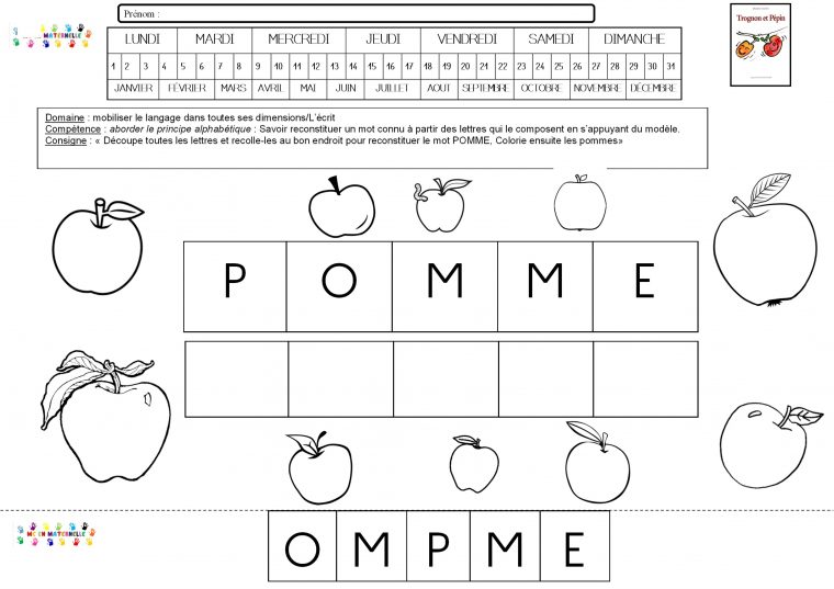 Trognon Et Pépin : Écrire Pomme En Lettres Mobiles – Mc En intérieur Apprendre À Écrire Les Lettres En Maternelle