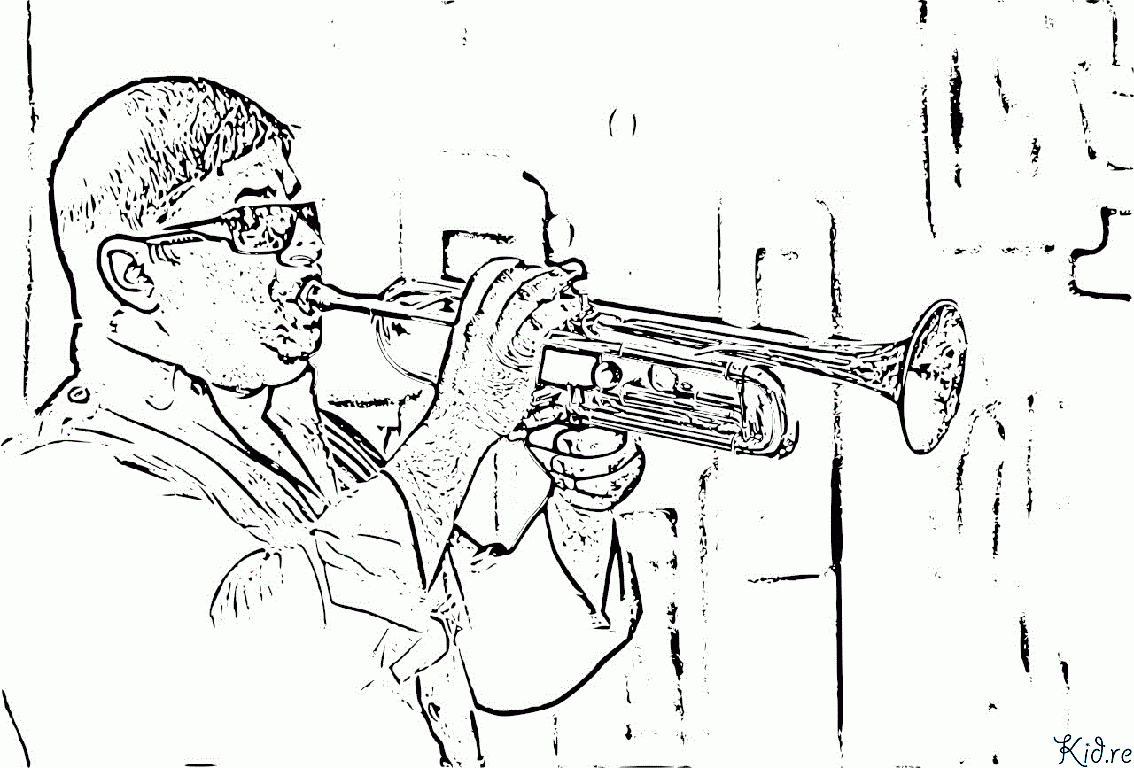 Trompette Coloriage - Kid.re destiné Trompette À Colorier 