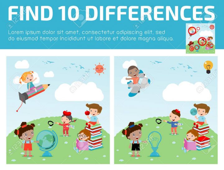 Trouver Des Différences, Jeux Pour Les Enfants, Trouver Des Différences,  Des Jeux De Cerveau, Les Enfants, Jeu Éducatif Pour Les Enfants D'âge à Jeux De La Différence