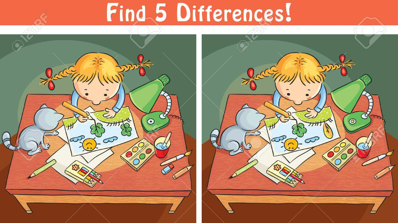 Cartoon Illustration Of Spot The Differences Between - vrogue.co