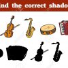 Trouver L'ombre Correcte, L'éducation Jeux Pour Les Enfants (Instruments De  Musique) à Jeu Des Instruments De Musique