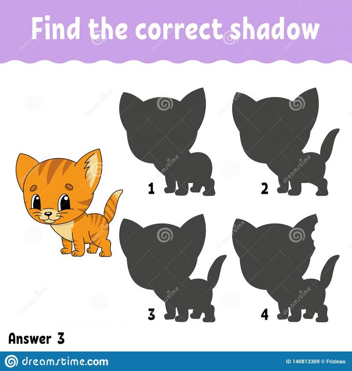 Trouvez L'ombre Correcte Tracez Une Ligne Fiche De Travail tout Puzzle En Ligne Maternelle