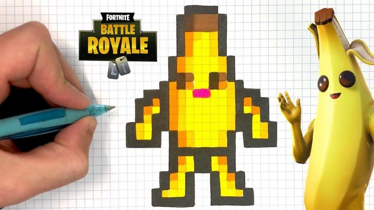 Tuto Banana Pixel Art Fortnite Saison 8 encequiconcerne Modele Dessin Pixel