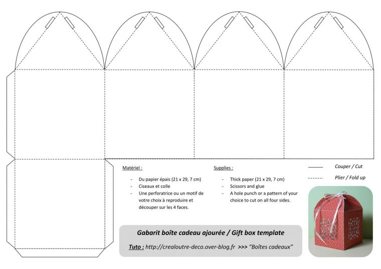 Tuto : Boîte Cadeau Ajourée – Crealoutre concernant Patron Pour Boite En Carton