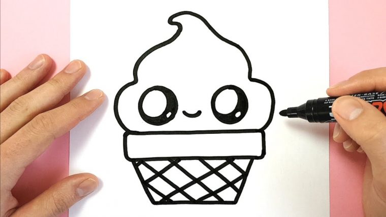 Tuto Dessin – Comment Dessiner Une Glace Dans Un Pot Kawaii serapportantà Modèles De Dessins À Reproduire