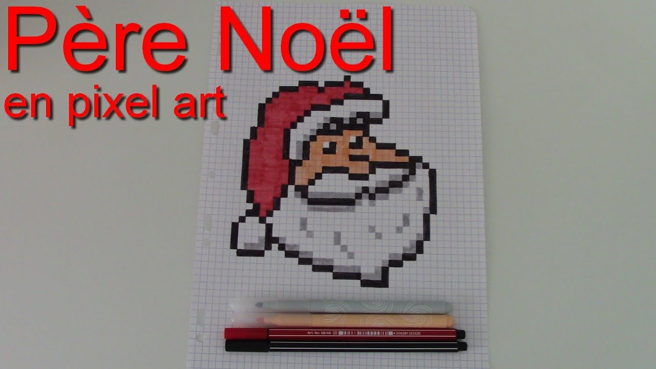 [Tuto]: Père Noël Pixel Art (Spécial Noël ) #6 destiné Dessin Pixel Noel