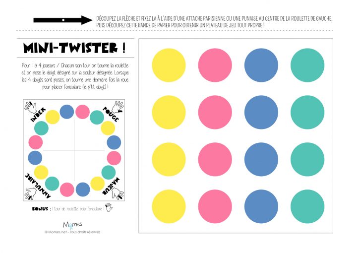 Twister À Doigts À Imprimer – Momes dedans Jeux De Société À Imprimer