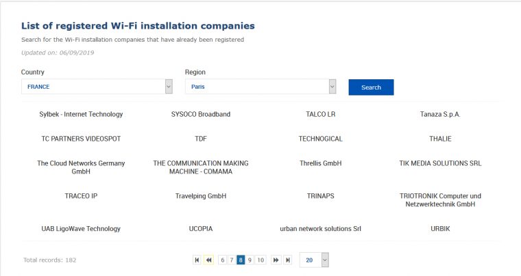 Ucopia Referenced To Respond To The Public Market "wifi4Eu pour Liste Region De France