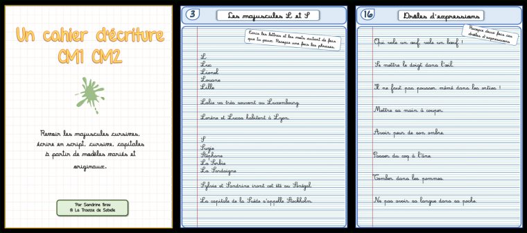 Un Cahier D'écriture Cm1 Cm2, Fiches À Photocopier – La dedans Exercice Cm1 Gratuit