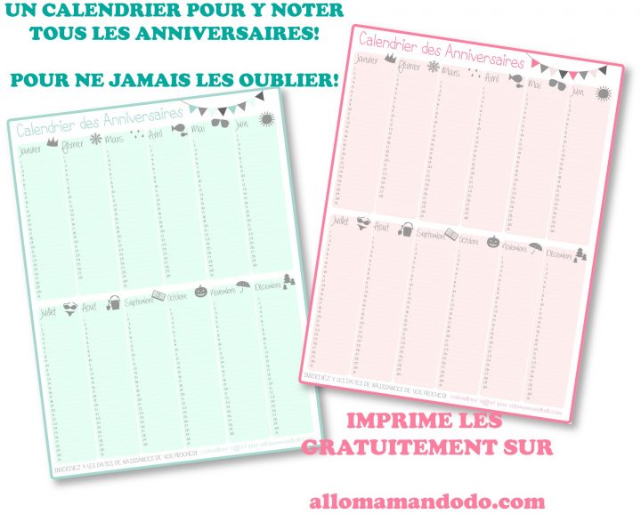 Un Calendrier Des Anniversaires… Pour Ne Jamais Plus Les avec Calendrier Perpétuel À Imprimer