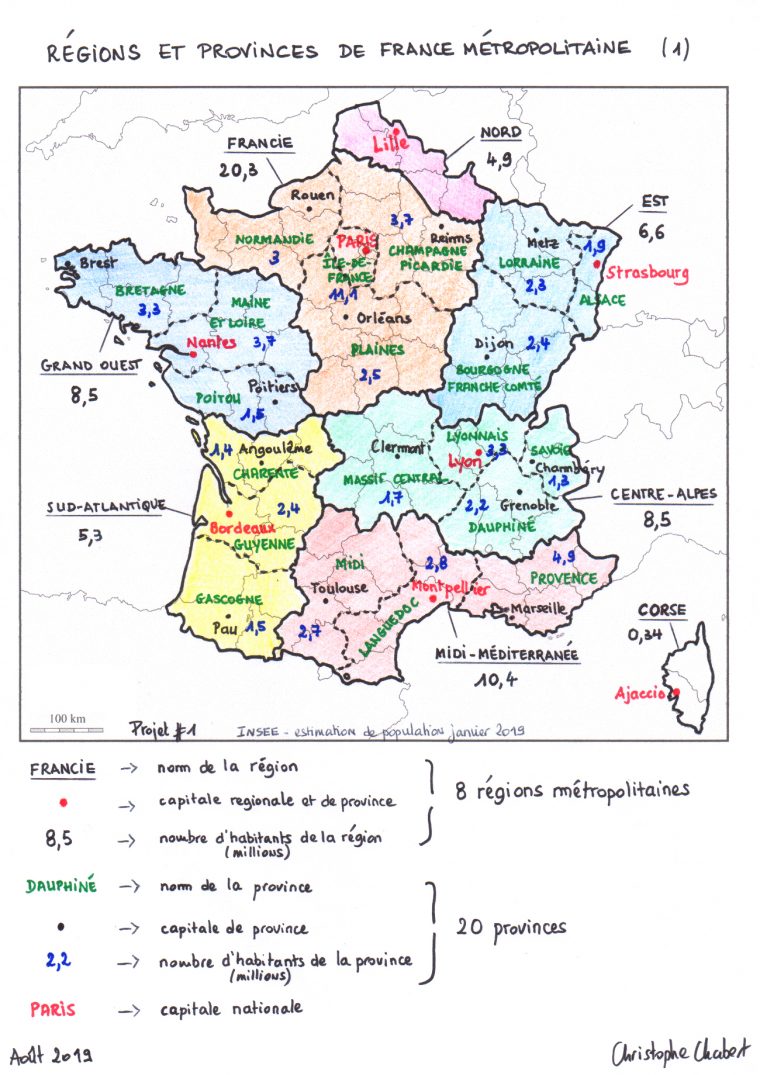 Un Découpage De La France En 13 Régions Et 20 Provinces encequiconcerne Les 13 Régions