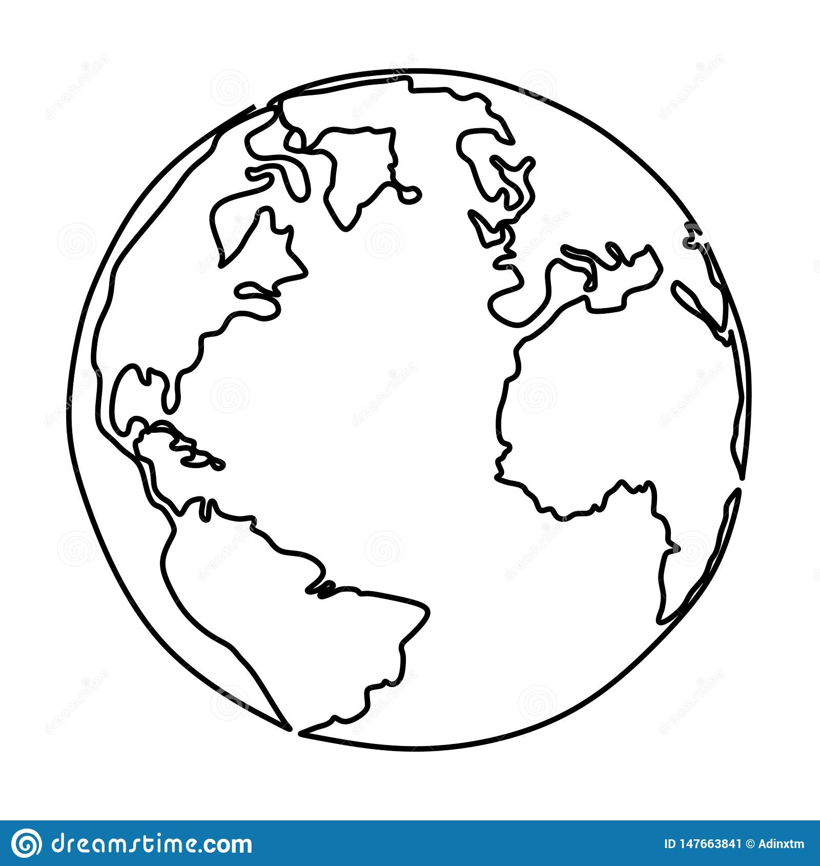 Un Dessin Au Trait De Conception Minimaliste De La Terre avec Image De La Terre Dessin 