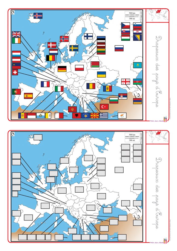 Un Dossier Complet Pour Étudier L'europe (Cartes, Drapeaux avec Drapeaux Européens À Imprimer