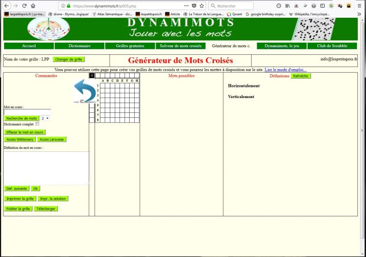 Un Générateur De Mots Croisés Gratuit | Lespetitspois.fr avec Mots Fleches Solutions Gratuites