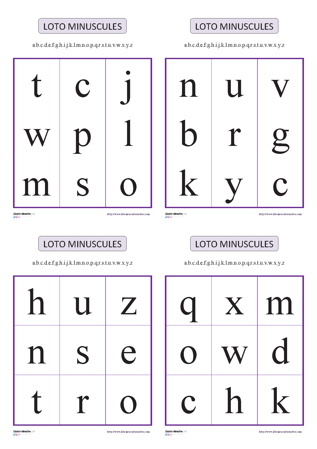 Un Jeu De Loto Pour Apprendre À Reconnaître Les Lettres En à Sudoku Lettres À Imprimer