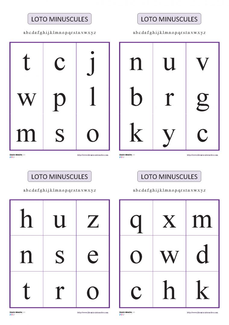 Un Jeu De Loto Pour Apprendre À Reconnaître Les Lettres En concernant Jeux Pour Apprendre L Alphabet