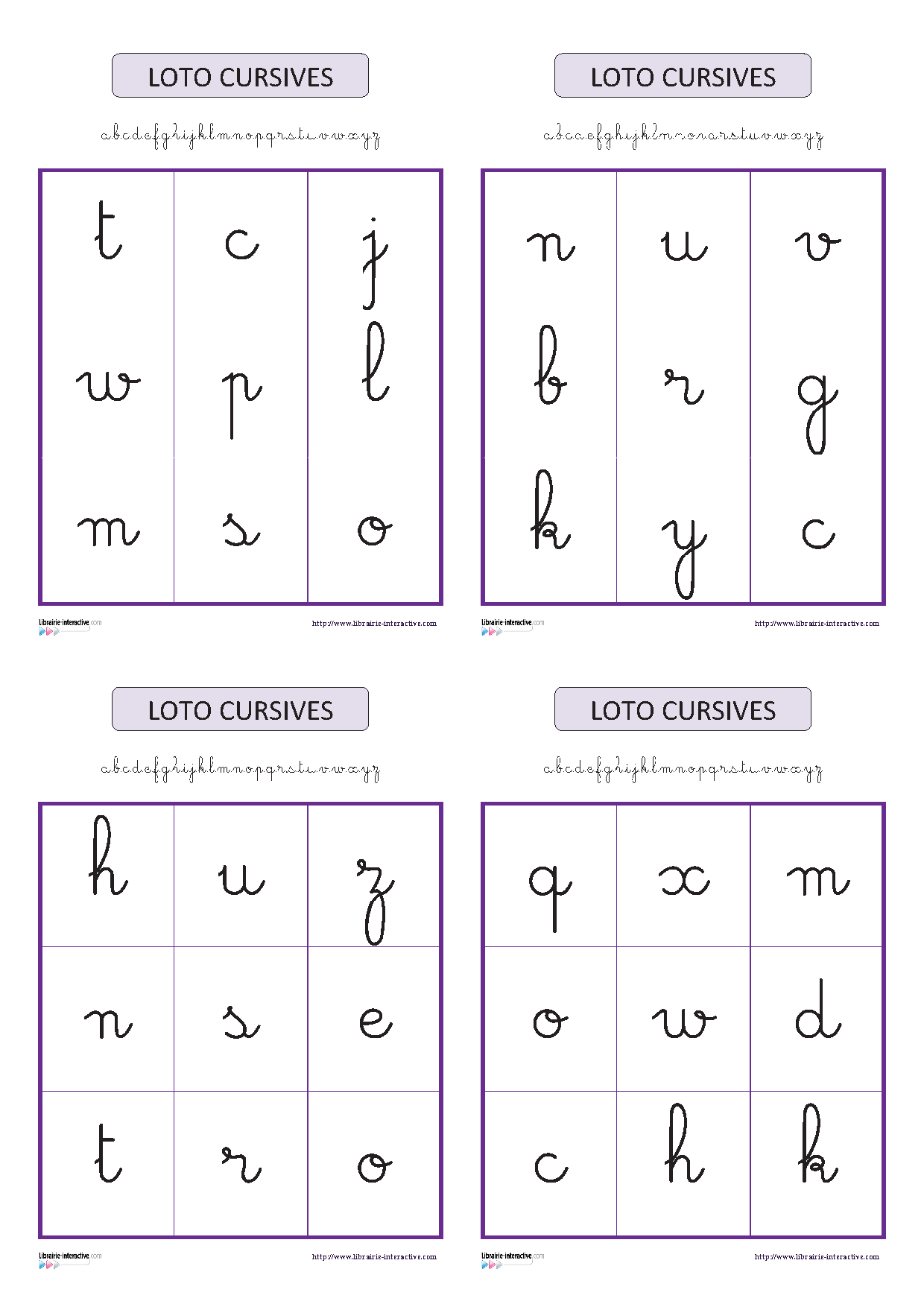 Un Jeu De Loto Pour Apprendre À Reconnaître Les Lettres encequiconcerne Jeux Pour Apprendre L Alphabet