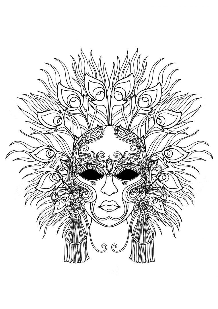 Un Masque Du Carnaval De Venise À Colorier – Coloriage avec Coloriage De Carnaval A Imprimer Gratuit