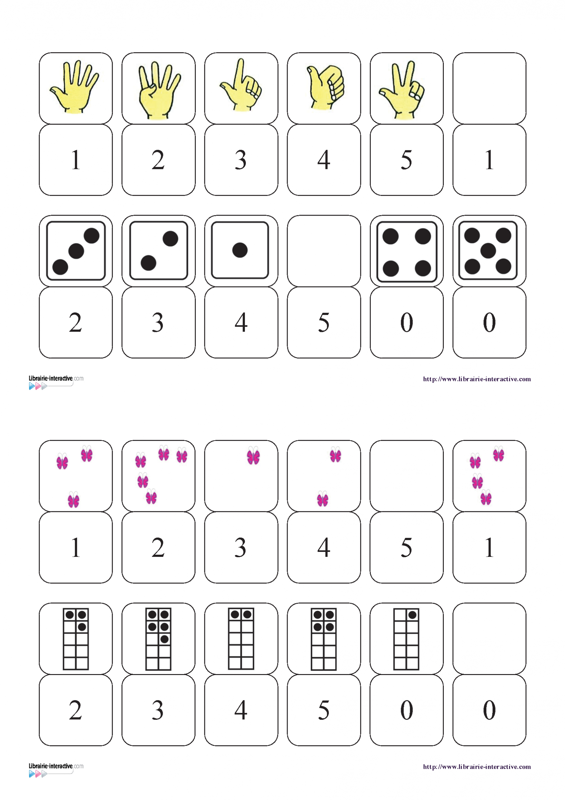 Un Petit Jeu De Dominos Pour Découvrir Les Chiffres De 0 À 5 pour Jeux Mathématiques À Imprimer 