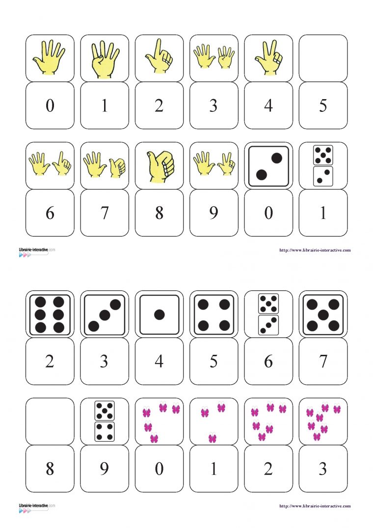 Un Petit Jeu De Dominos Pour Découvrir Les Chiffres De 0 À 9 concernant Jeux D Écriture Gratuit