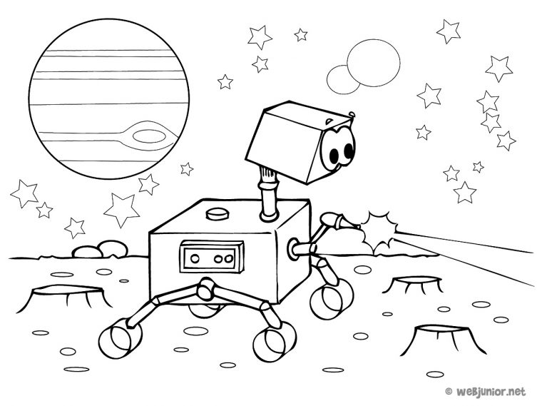 Un Petit Robot Dans L'espace : Coloriage Personnages Gratuit tout Coloriage Robot À Imprimer