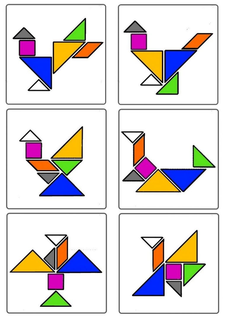 Un Peu Comme A Ecole Tangram concernant Jeu De Tangram À Imprimer