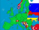Une Carte De L'europe Avec Tous Les Pays Non Membres De L'ue Représentés  Par Leurs Drapeaux. avec Carte Des Pays Membres De L Ue