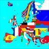 Une Carte De L'europe Avec Toutes Les Frontières Et Les Drapeaux Des Pays  Représentés. serapportantà Carte D Europe Avec Pays