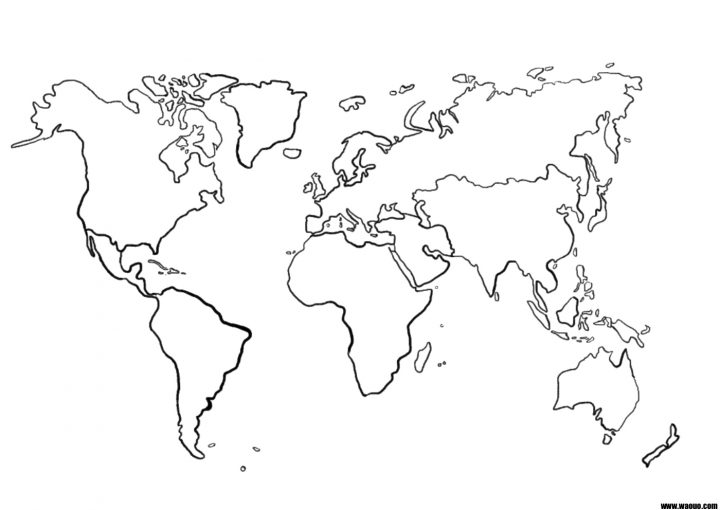 Une Carte Du Monde (Mappemonde) Vierge Pour La Géographie À à Carte De L Europe Vierge À Imprimer