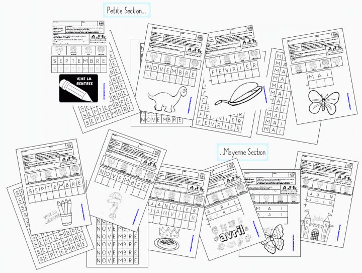 Une Fiche Pour Chaque Mois – Gijou À La Maternelle intérieur Moyen Section Maternelle Exercice