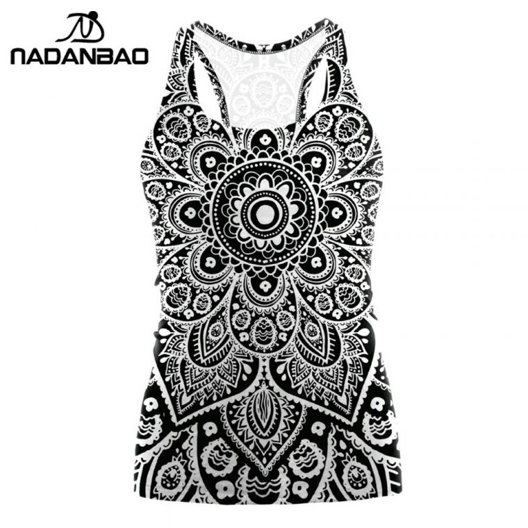 Us $2.74 45% Off|Nadanbao Mandala Plus Size Tshirt Tank Tops Women Red  Flower Aztec Round Ombre Sleeveless Y Club T Shirt Nina|Tank Tops| |  – pour Mandala Fée