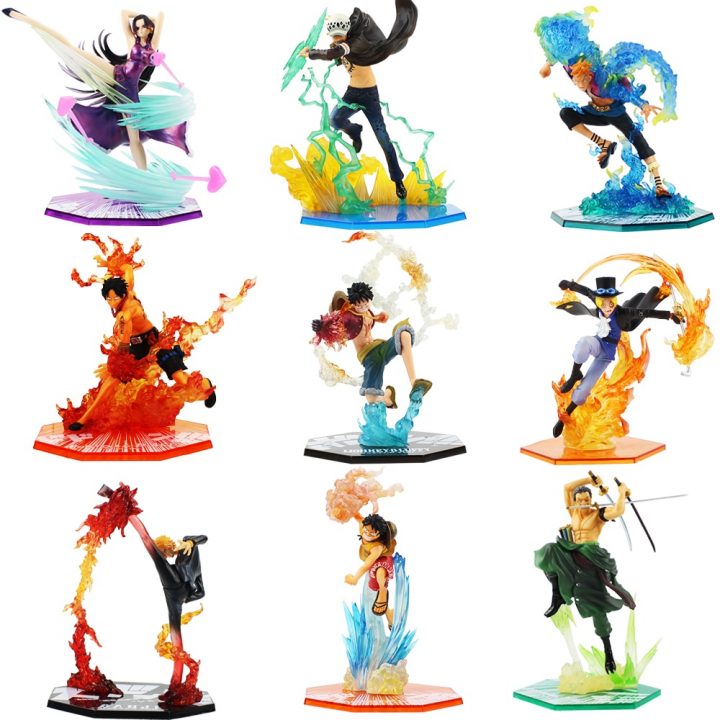 Us $8.86 23% Off|Anime One Piece Figure Toy Luffy Ace Sabo Brotherhood Law  Marco Hancock Zoro Sanji Battle Ver Model Toys|Action & Toy Figures| | – concernant Dessin Animé De One Piece