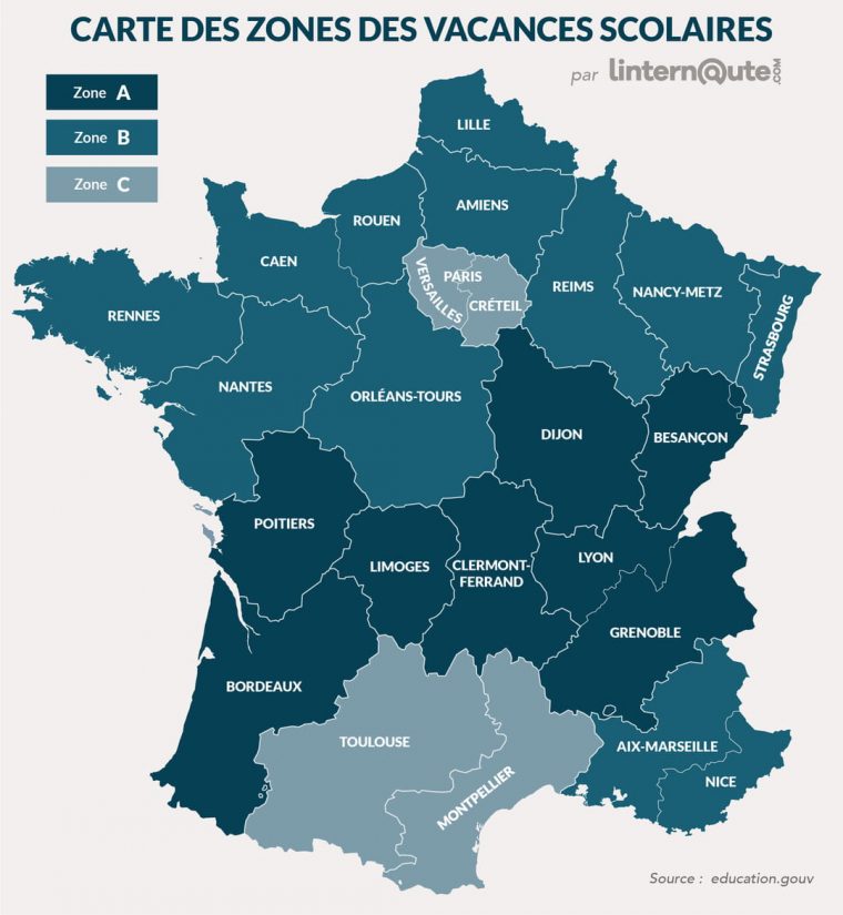 Vacances Scolaires : Brevet, Bac, Le Calendrier Scolaire concernant Liste Des Régions Françaises