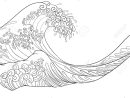 Vague Japonaise, Dessin Isolé. Illustration Vectorielle Stock concernant Dessin De Vague A Imprimer