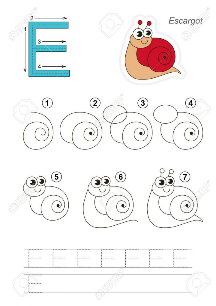 Vecteur Complet Illustré Alphabet Avec Jeux D'enfants. Apprenez L'écriture.  Éducatif Facile Jeu D'enfant. Niveau Simple De Difficulté. Gaming Et De tout Jeux De Lettres Enfants