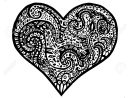 Vector Illustration De Coeur De Dessin À La Main. Carte Pour La Saint  Valentin. Symbole De L'amour. Vector Heart Style Zentangle. intérieur Dessin Pour La Saint Valentin