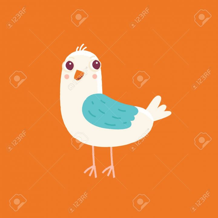 Vector Illustration De Dessin Animé Dans Un Style Enfantin Simple Avec Un  Modèle D'impression D'oiseaux – Pépinière, Élément De Conception Pour Une tout Dessin D Oiseau Simple