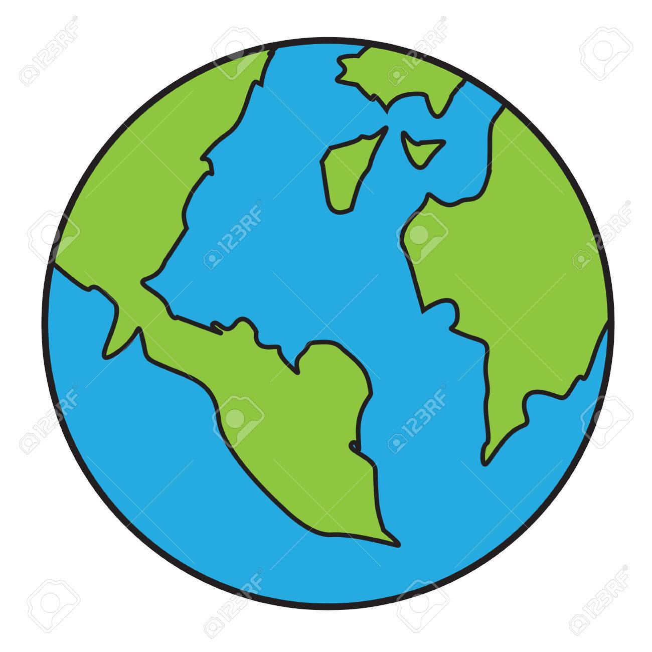 Vector Illustration De La Planète Terre Isolé Sur Blanc Dans Un Style De  Bande Dessinée encequiconcerne Image De La Terre Dessin 