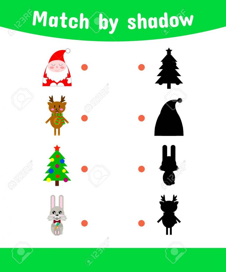 Vector Illustration. Matching Game For Children. Connect The.. destiné Rebus Noel