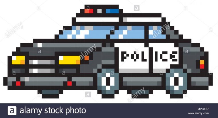 Vector Illustration Of Cartoon Police Car - Pixel Design dedans Voiture