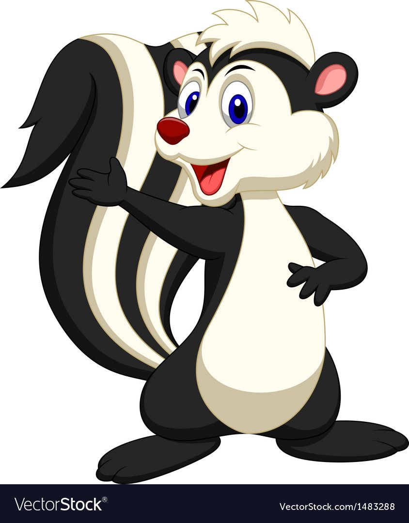 Vector Illustration Of Cute Skunk Cartoon Waving Hand tout Dessin Moufette 