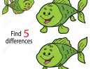 Vector Illustration Of Kids Puzzle Educational Game Find 5 Differences For  Preschool Children pour Les 5 Differences