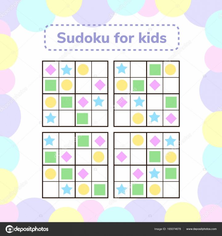 Vector Illustration. Sudoku Game For Children With Pictures encequiconcerne Sudoku Pour Enfant