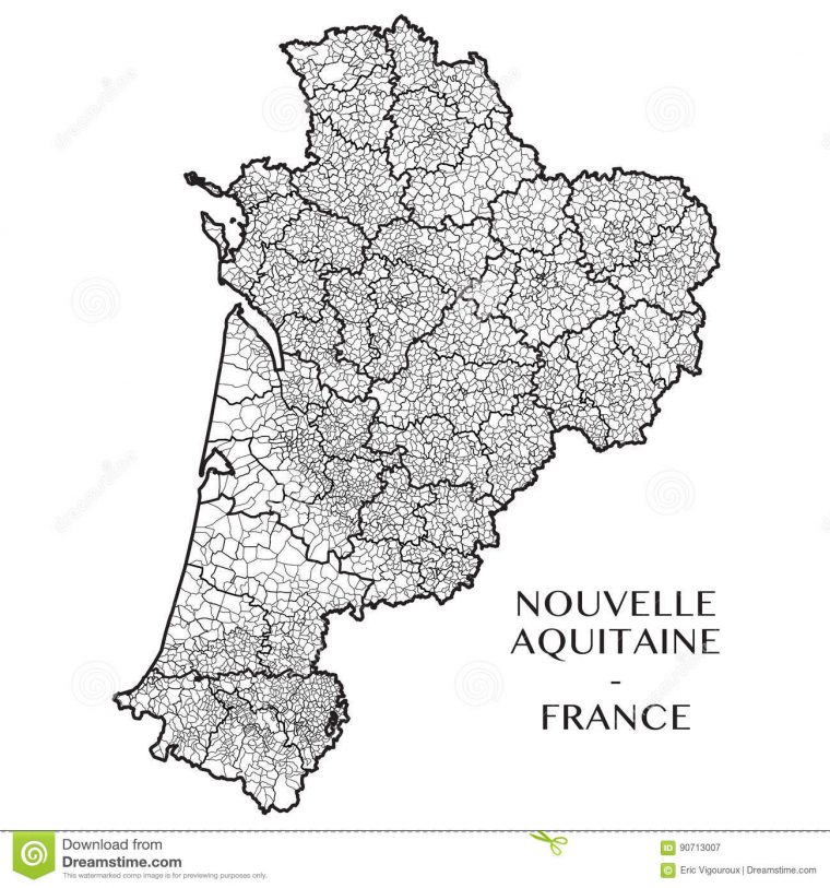 Vector Map Of The Region Nouvelle-Aquitaine, France Stock concernant Nouvelle Carte Region