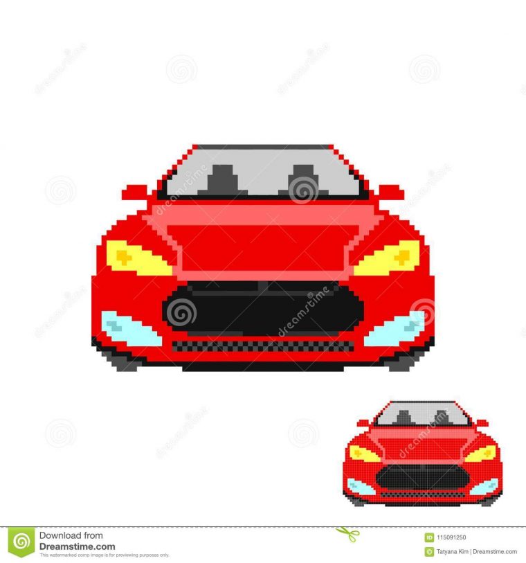 Vector Pixel Art Car Front Isolated Stock Vector à Voiture Pixel Art