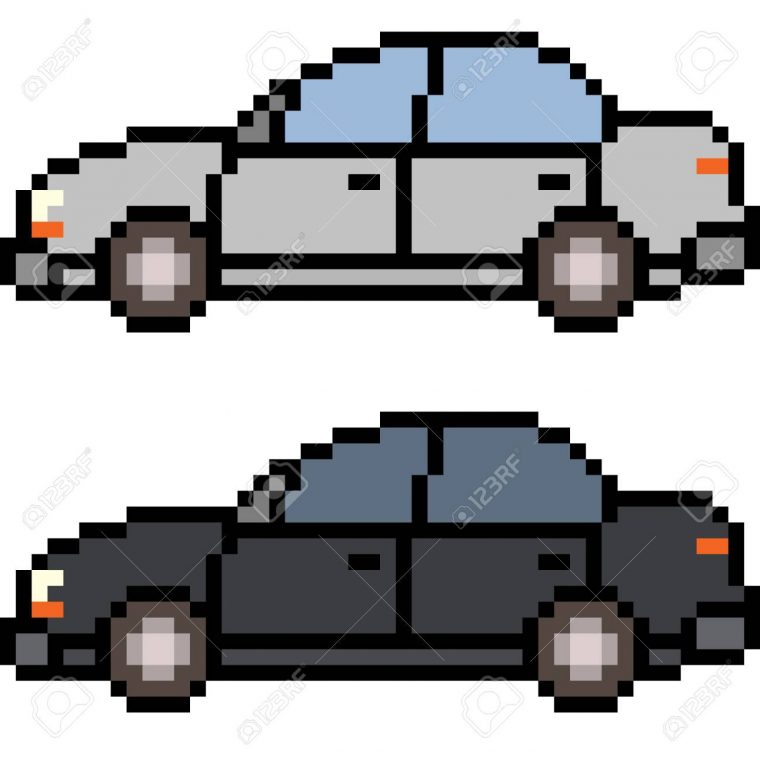 Vector Pixel Art Car Isolated concernant Voiture Pixel Art